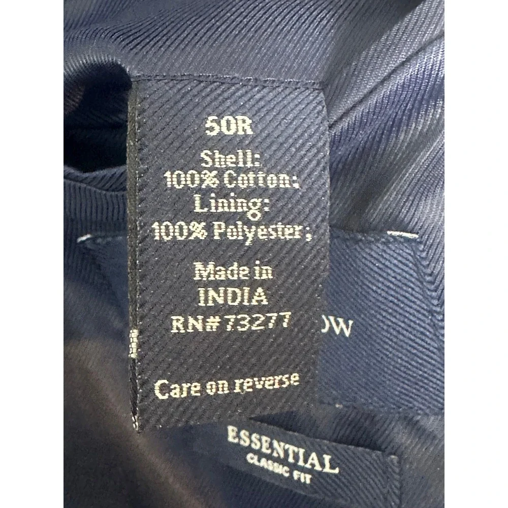 Croft Barrow Seersucker Blazer Mens 50R Blue White Striped Classic Fit Coat